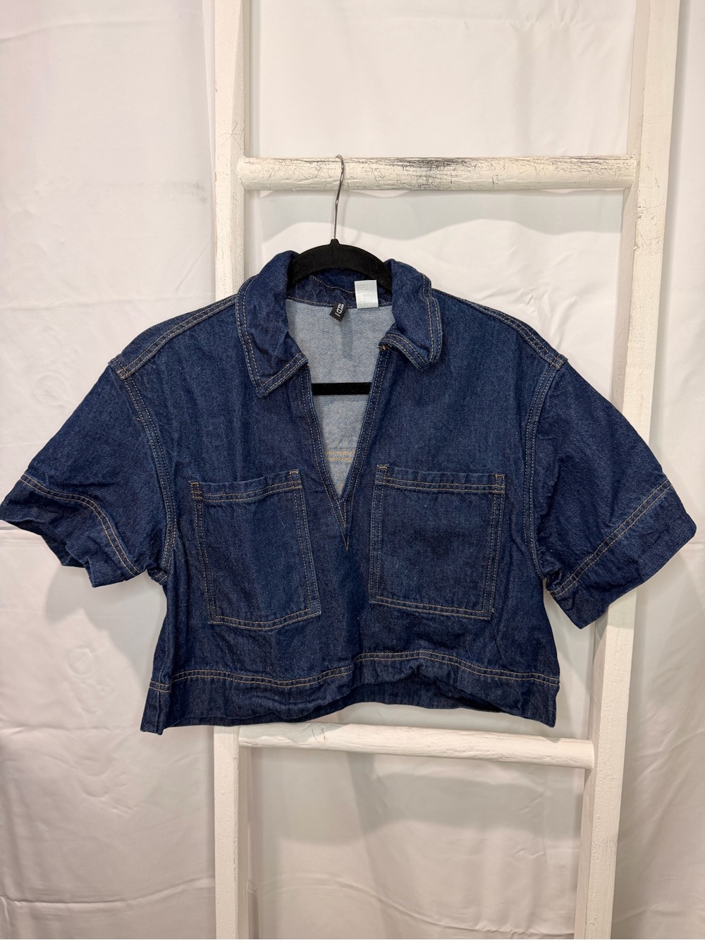 H&M Indigo Denim Jacket with Contrast Stitching